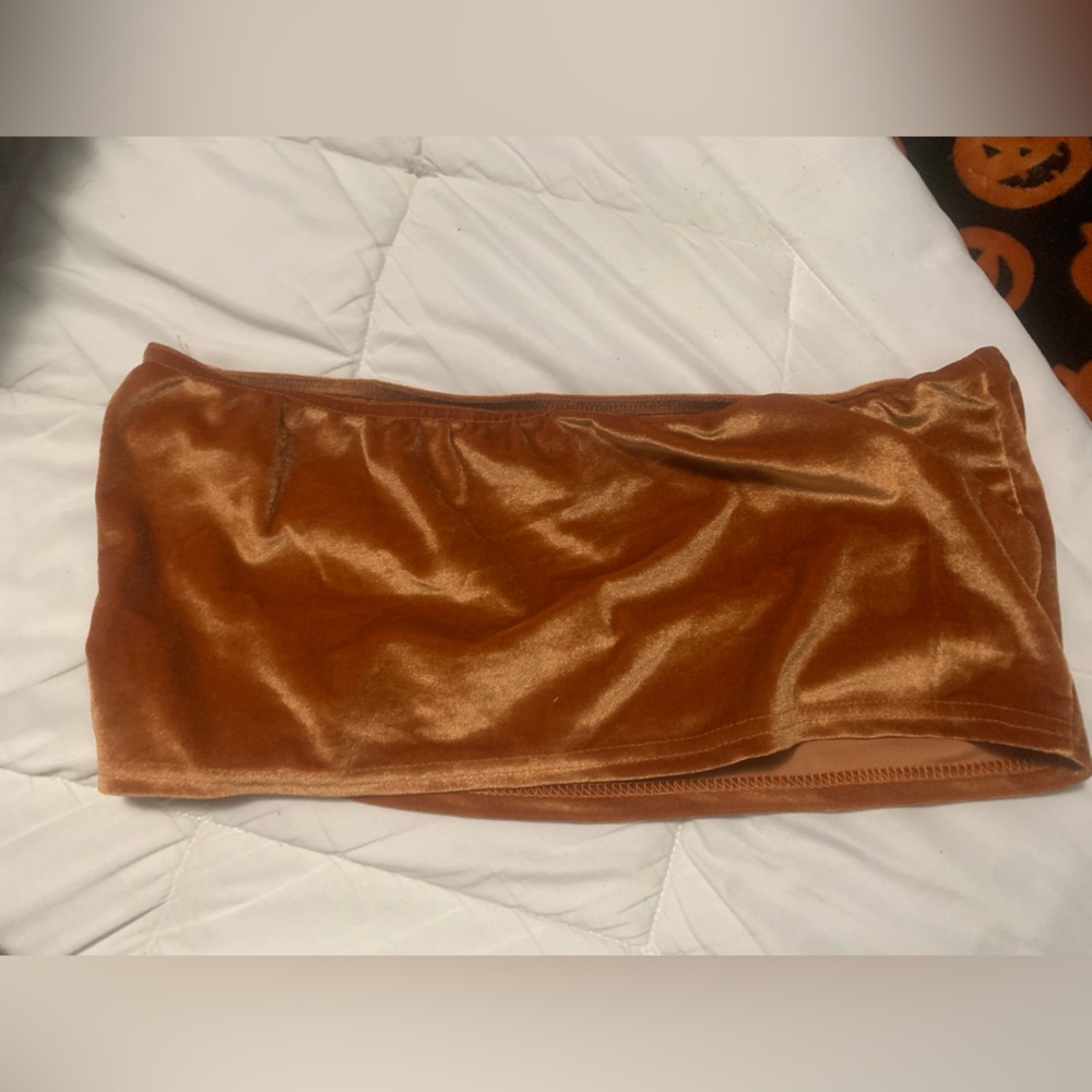 silky burnt orange tube top